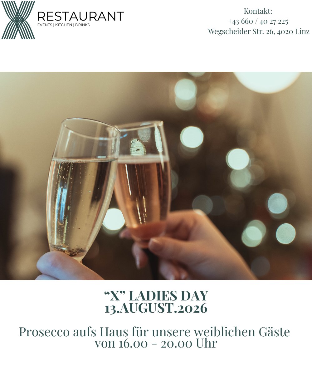Ladies Day im X – Prosecco-Aktion für alle Damen