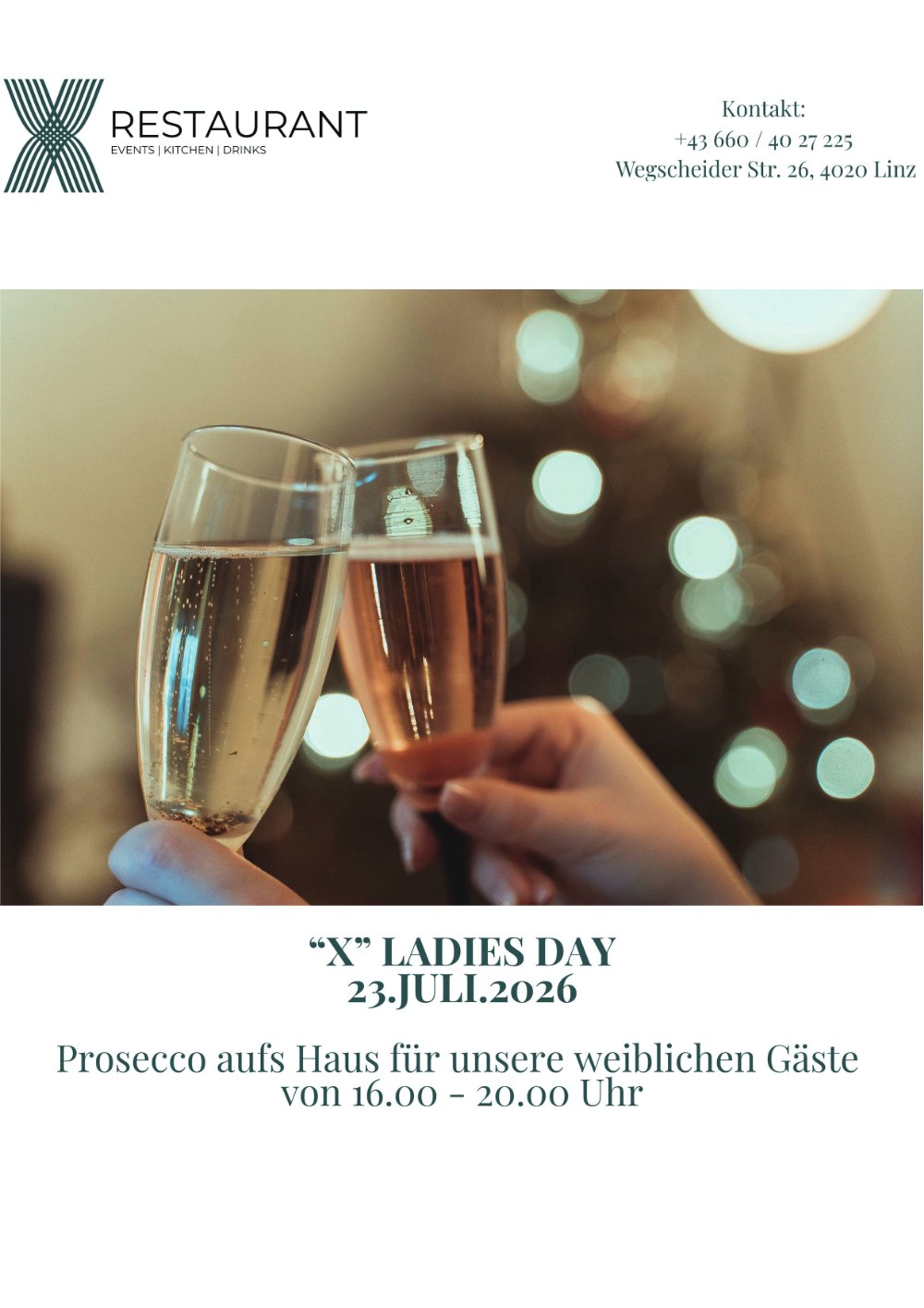 Ladies Day im X – Prosecco-Aktion für alle Damen